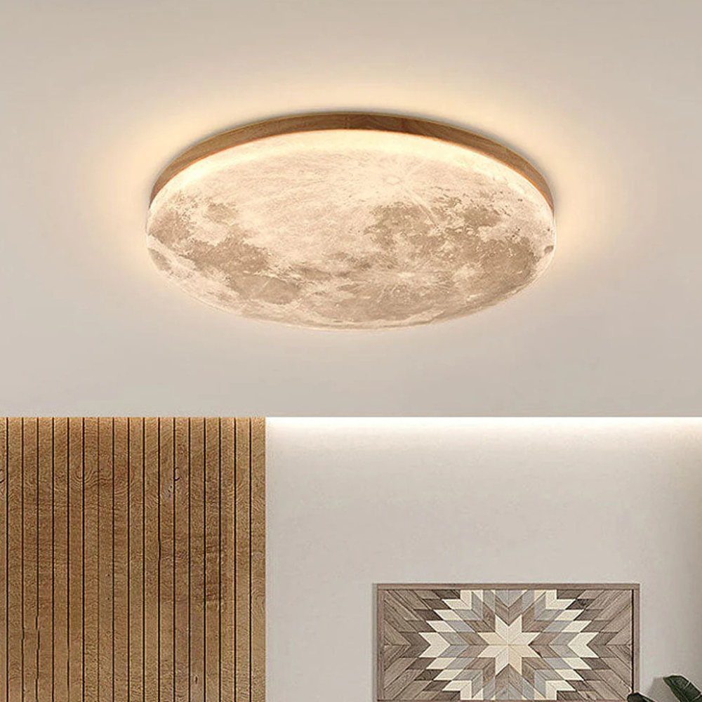Ceiling Light 3D Moon LED Dimmable Metal Bedroom Fixture