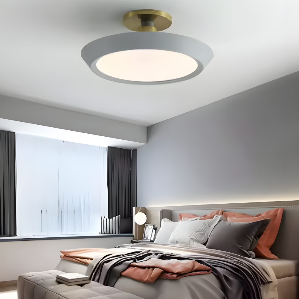 Lampade da soffitto LED moderne a plafone in metallo rotondo