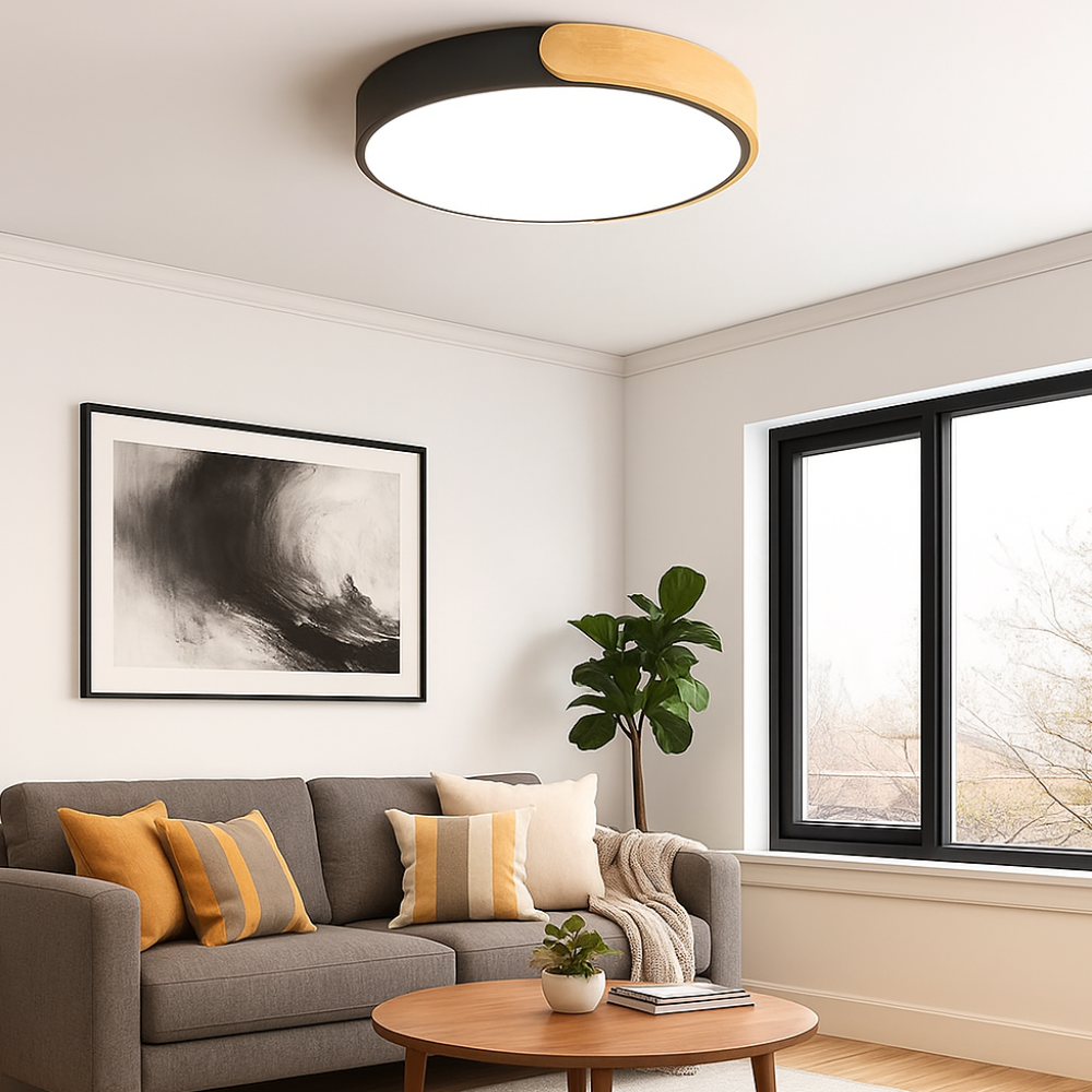 Lampade da soffitto LED moderne in legno a plafone dimmerabile