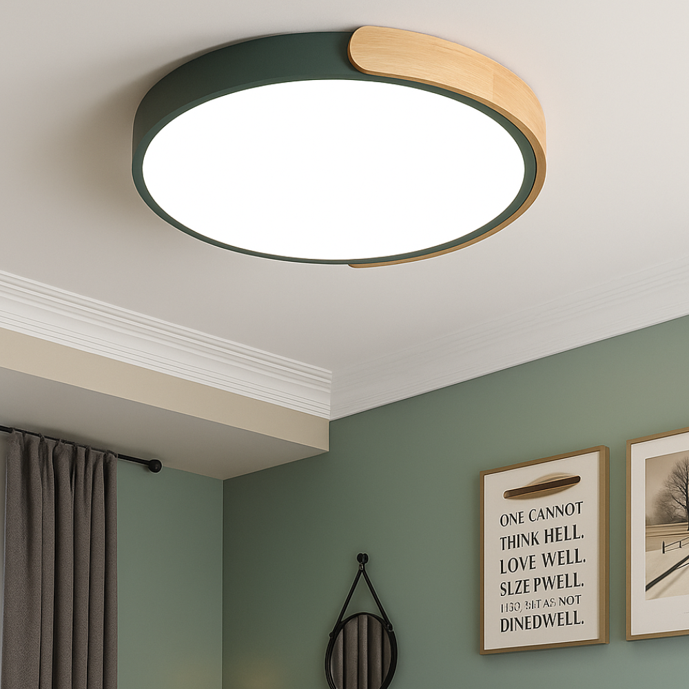 Lampade da soffitto LED moderne in legno a plafone dimmerabile