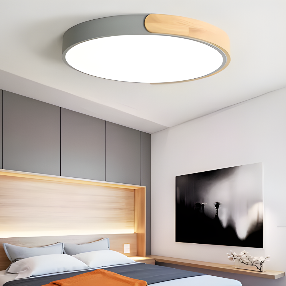 Lampade da soffitto LED moderne in legno a plafone dimmerabile