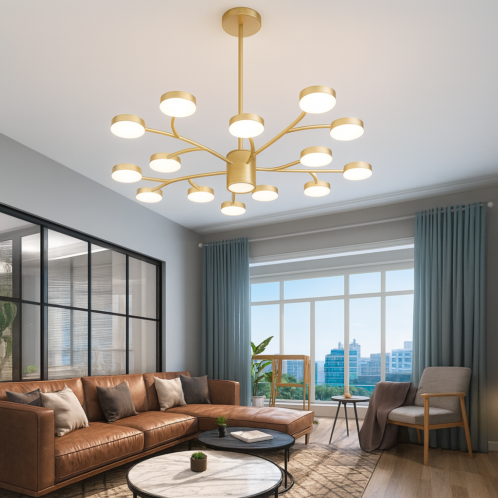 Deckenleuchten Moderne Kronleuchter LED Schwarzes Aluminium Dimmbares Leuchtmittel