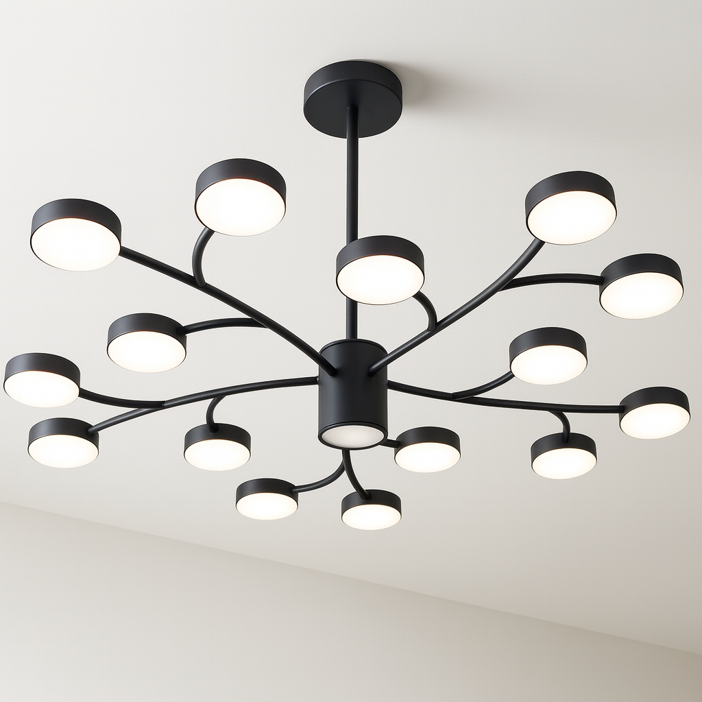 Deckenleuchten Moderne Kronleuchter LED Schwarzes Aluminium Dimmbares Leuchtmittel