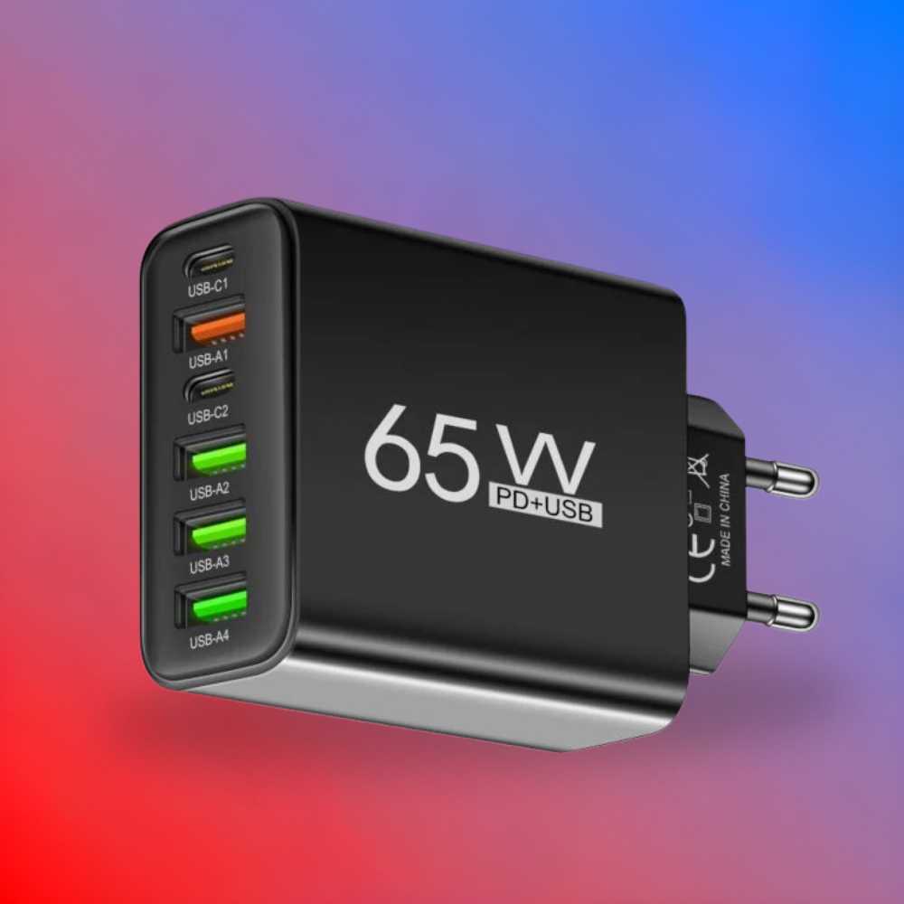 Charger 65W Multi Port USB C Adaptor Compact Desktop Station