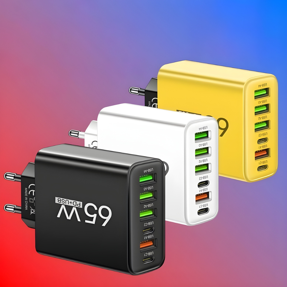 Charger 65W Multi Port USB C Adaptor Compact Desktop Station