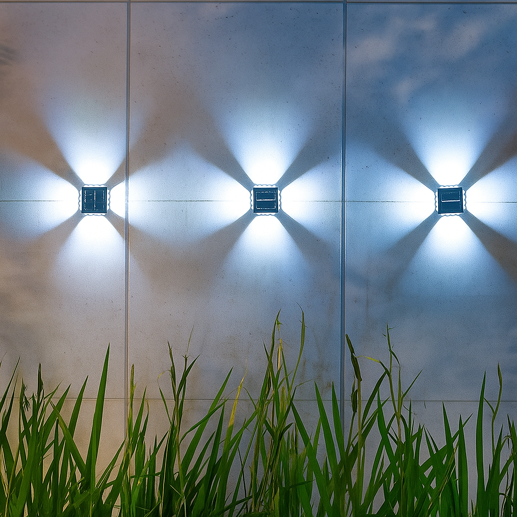 Solar Wall Light Modern Waterproof Outdoor LED Garden Sconce