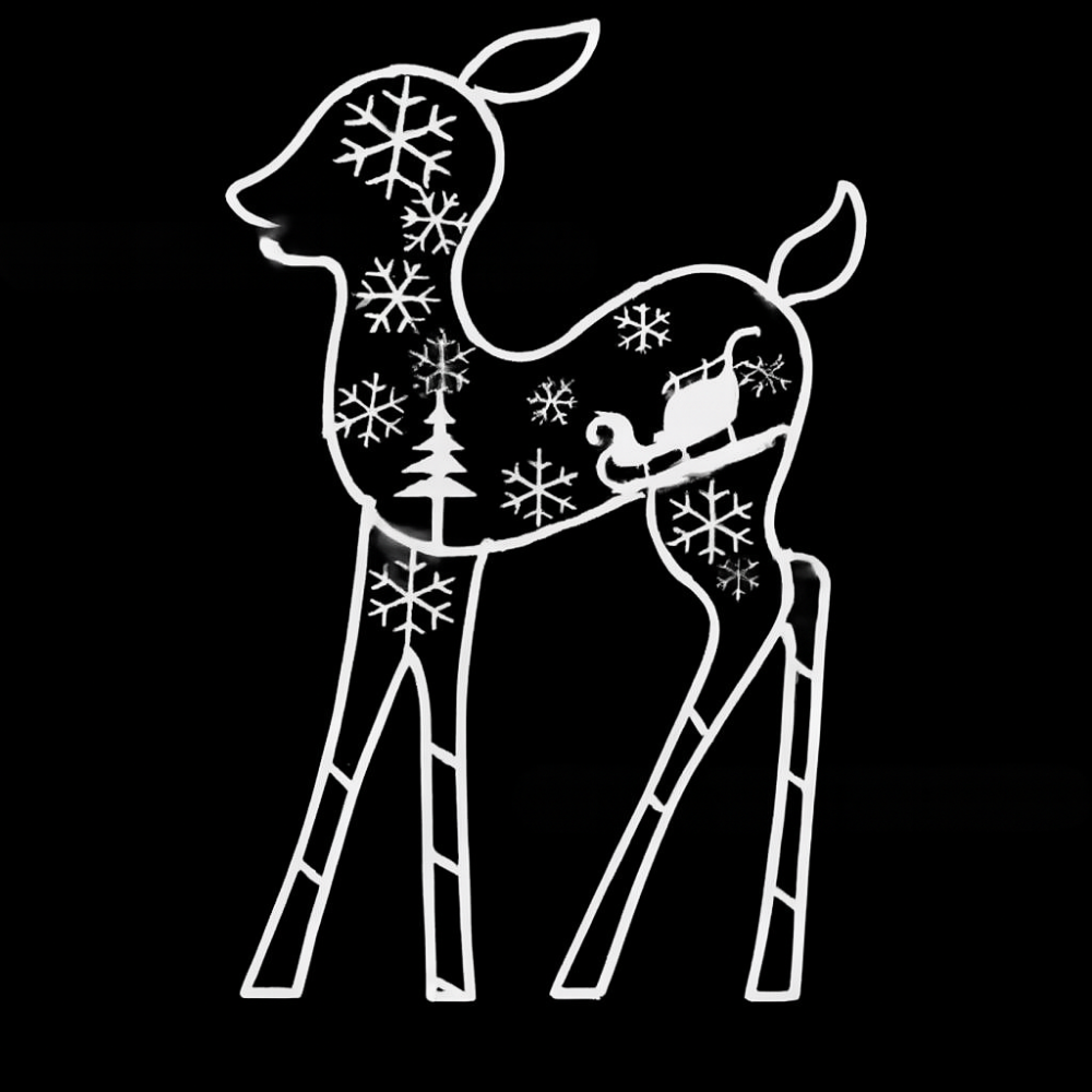 Décorations de Noël Figures lumineuses en acrylique de rennes