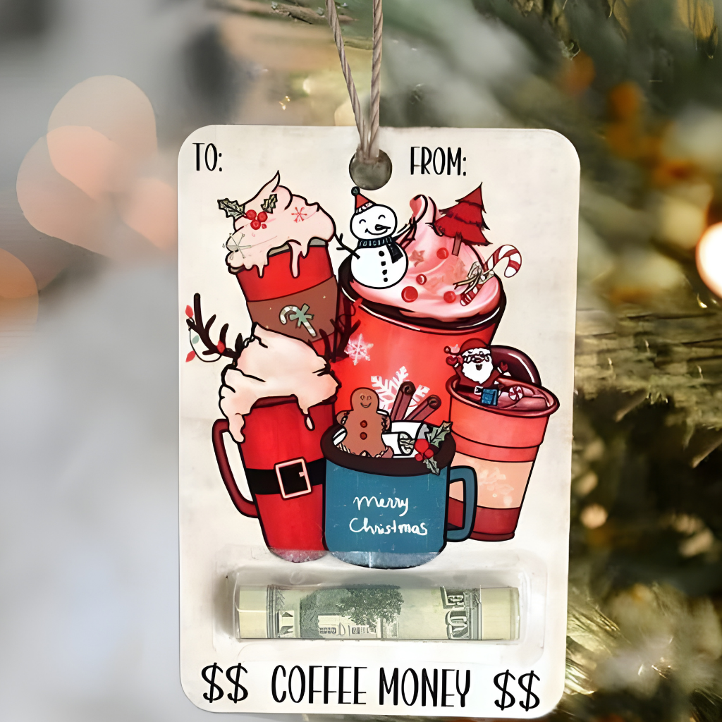 Christmas Money Holder Wooden Gift Card Ornament Decoration