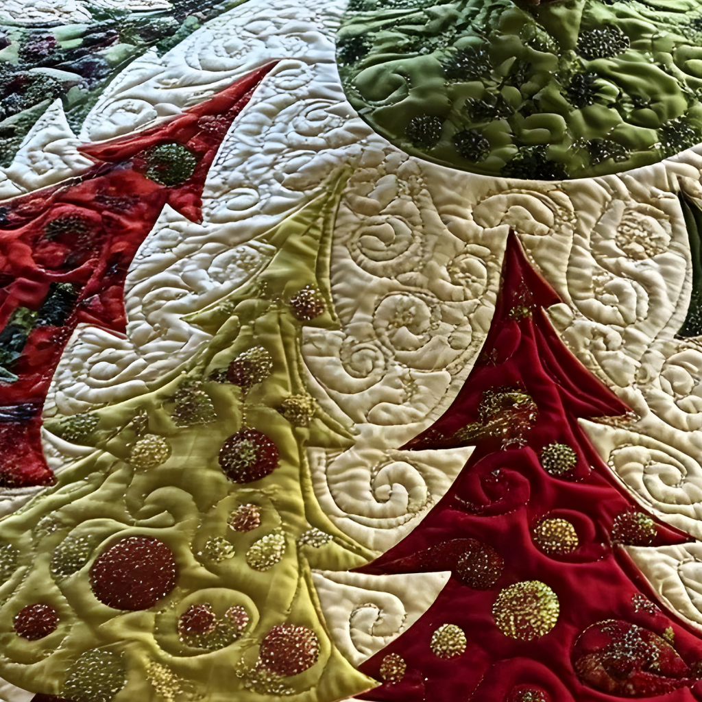 Christmas Tree Skirt Quilted Holiday Mat Living Room Decor