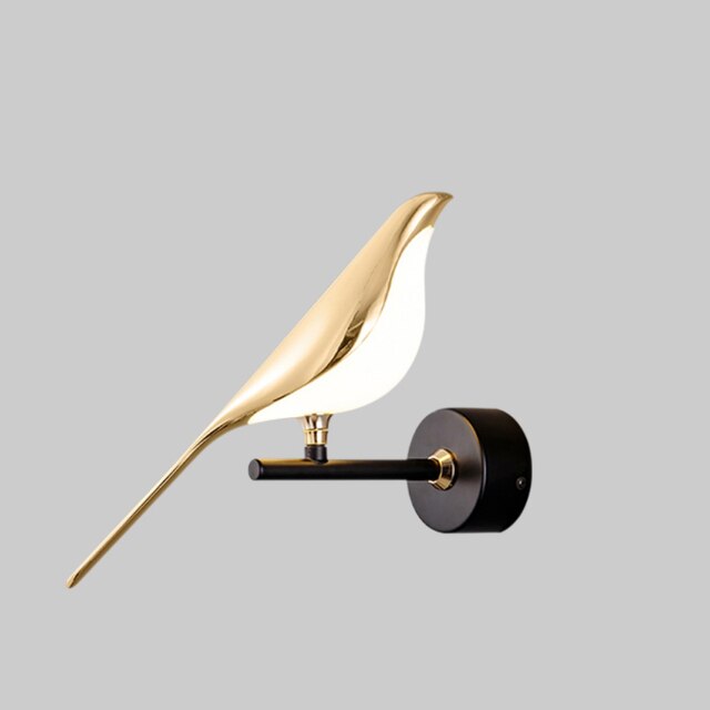 Lámpara de pared decorativa moderna LED con forma de pájaro