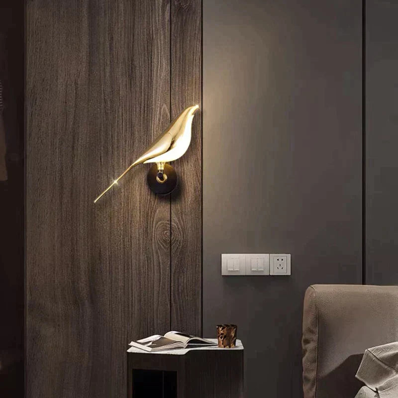 Lámpara de pared decorativa moderna LED con forma de pájaro