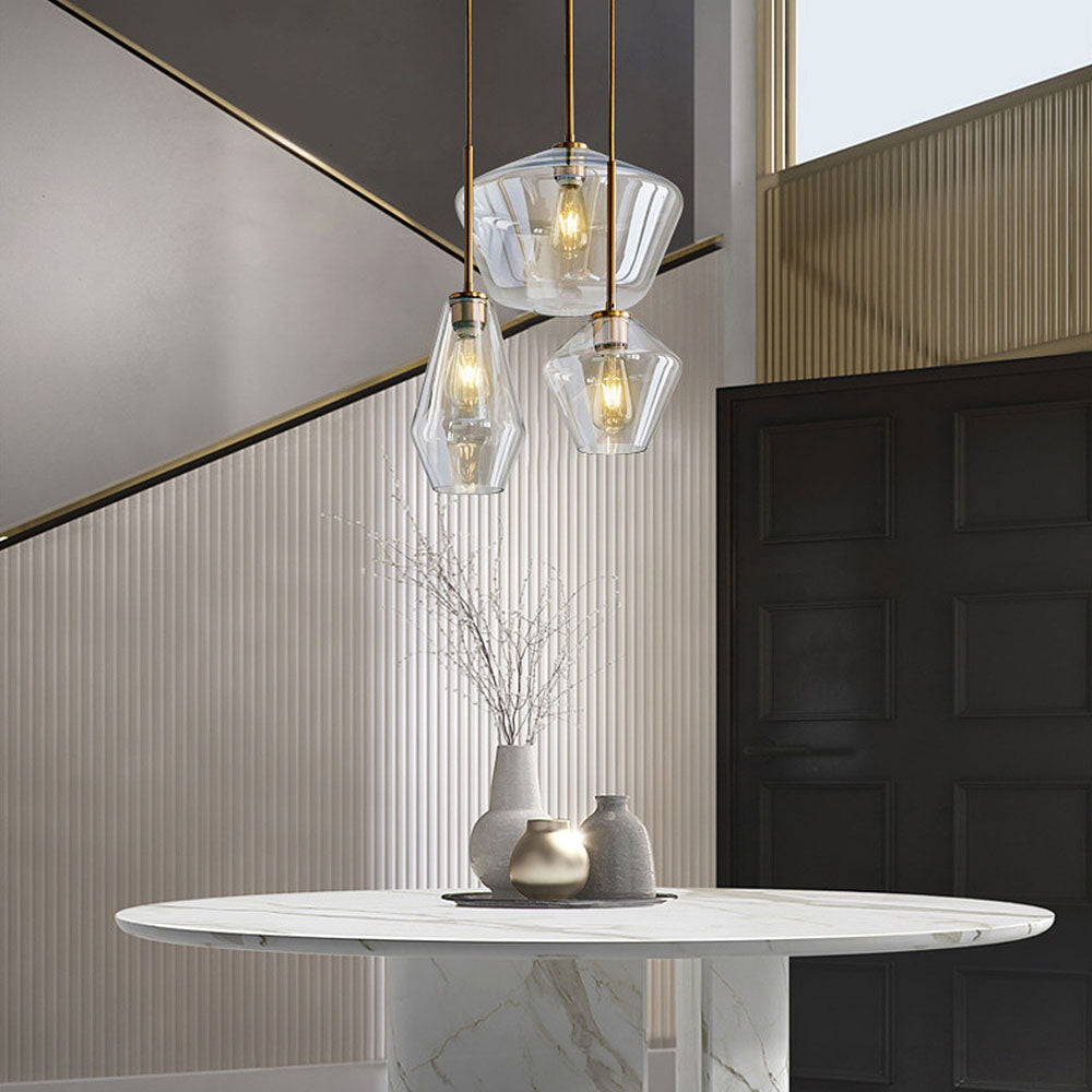 Glass Pendant Light with Industrial Vintage Style