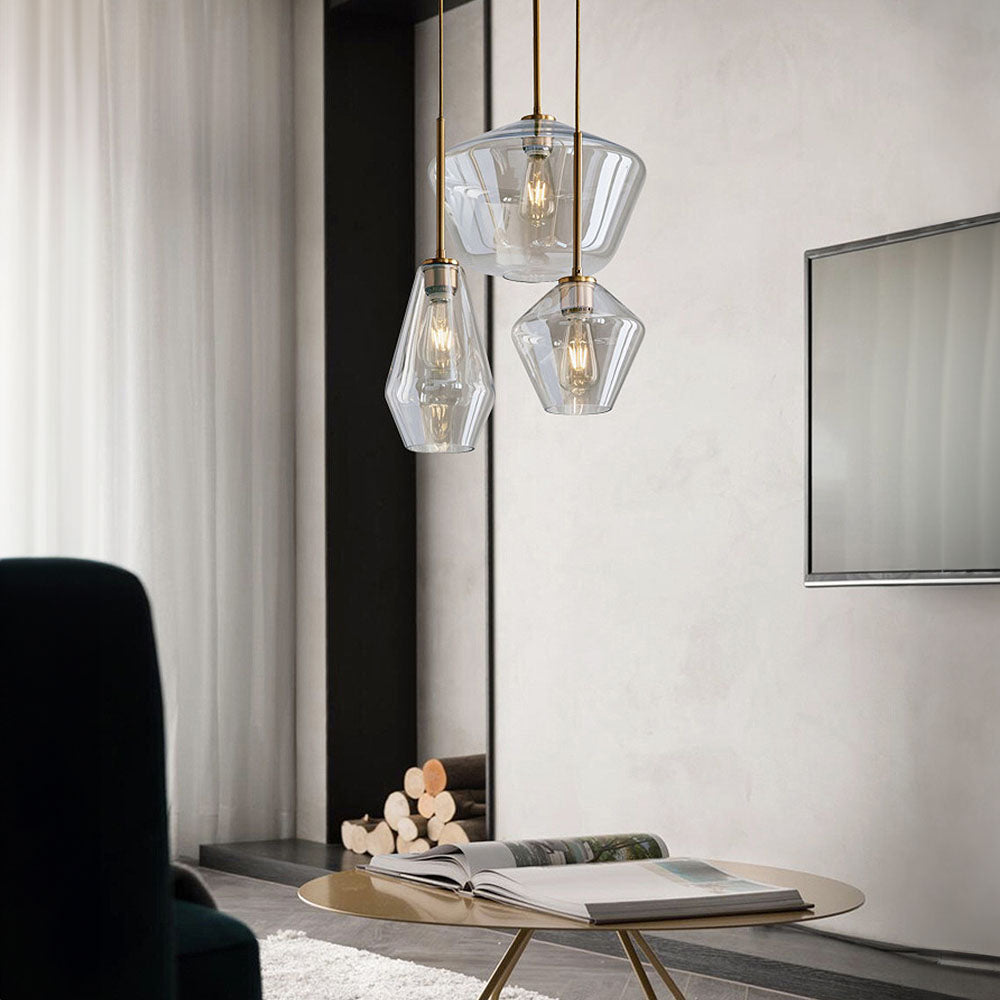 Glass Pendant Light with Industrial Vintage Style