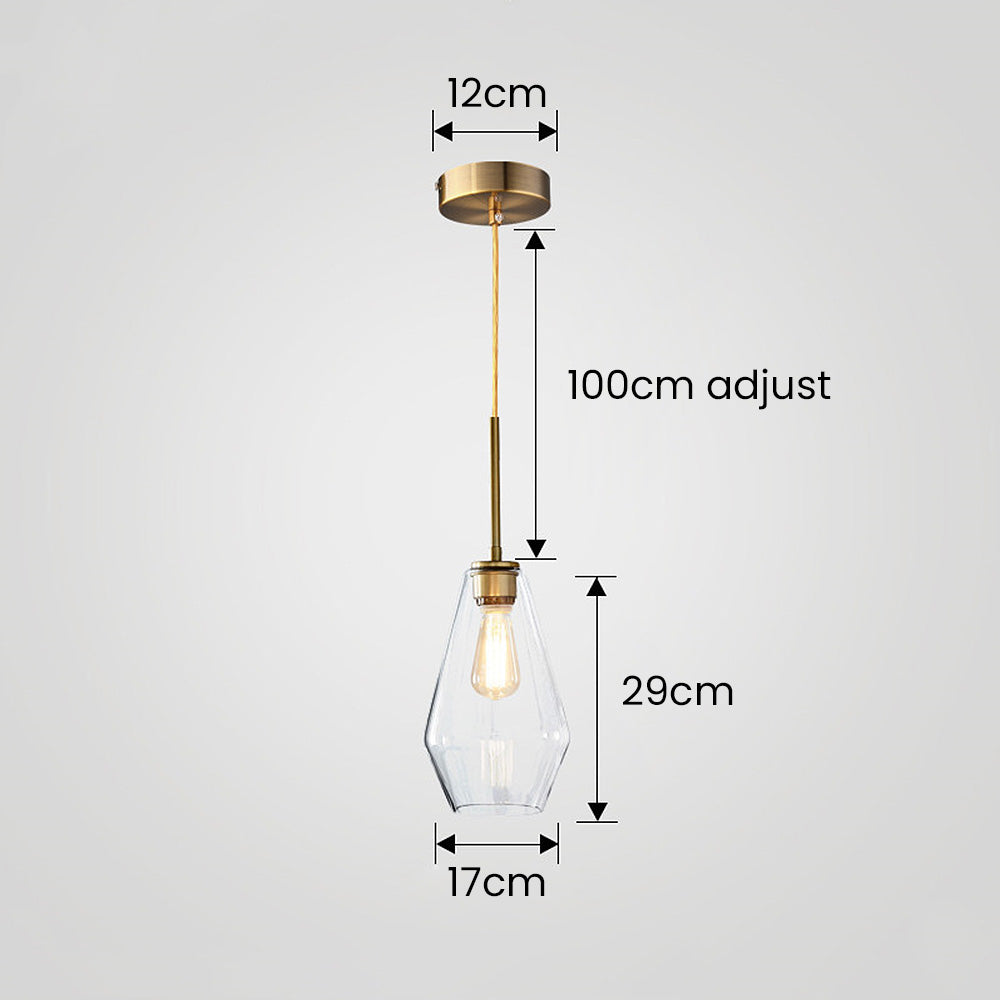 Glass Pendant Light with Industrial Vintage Style