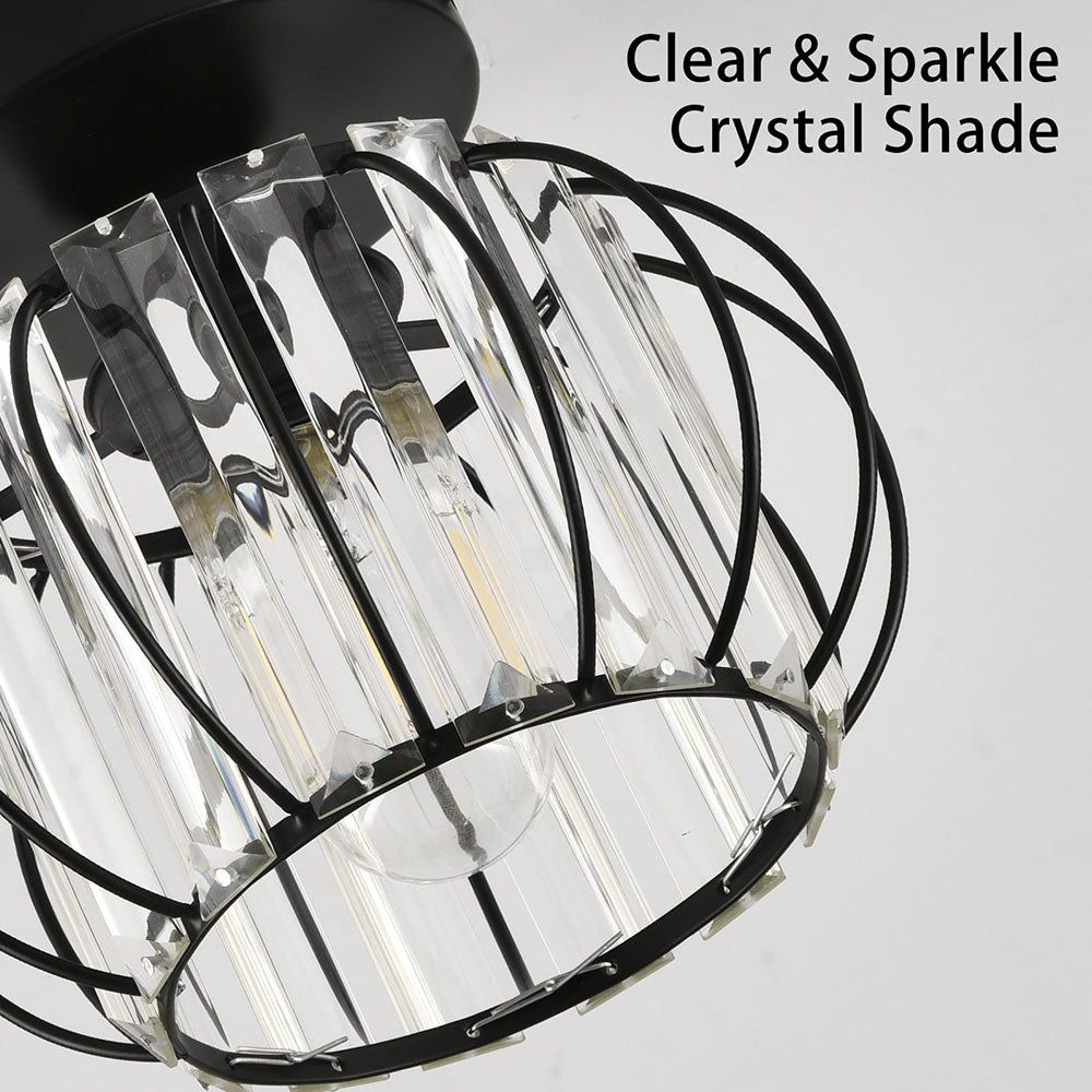 Crystal Ceiling Light with Gold Flush Mount