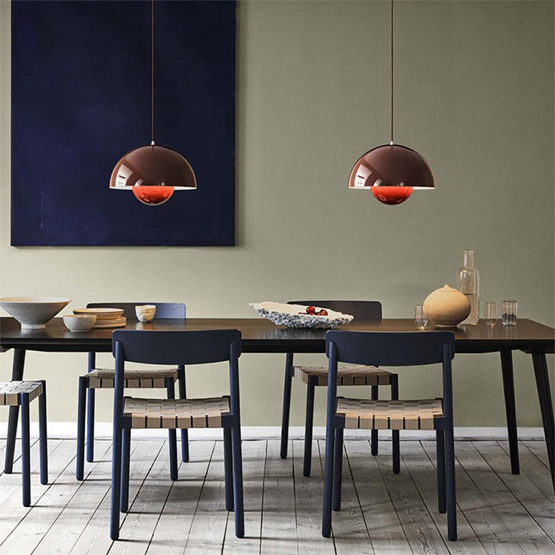 Lampada a sospensione moderna con cupola in metallo
