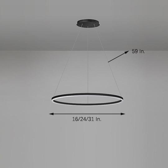 Nowoczesna czarna lampa sufitowa LED z zawieszeniem