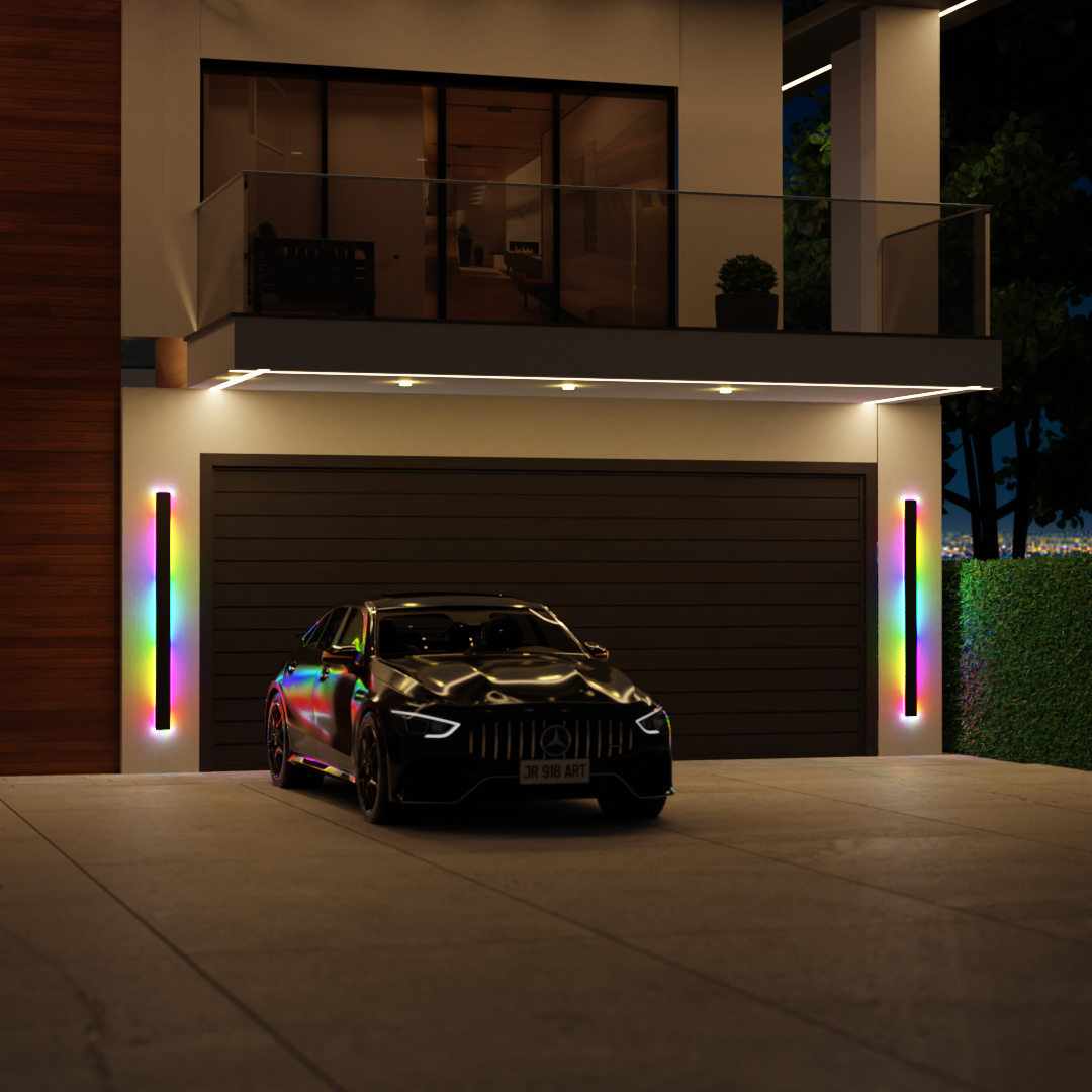Modern Black LED Outdoor Wall Light