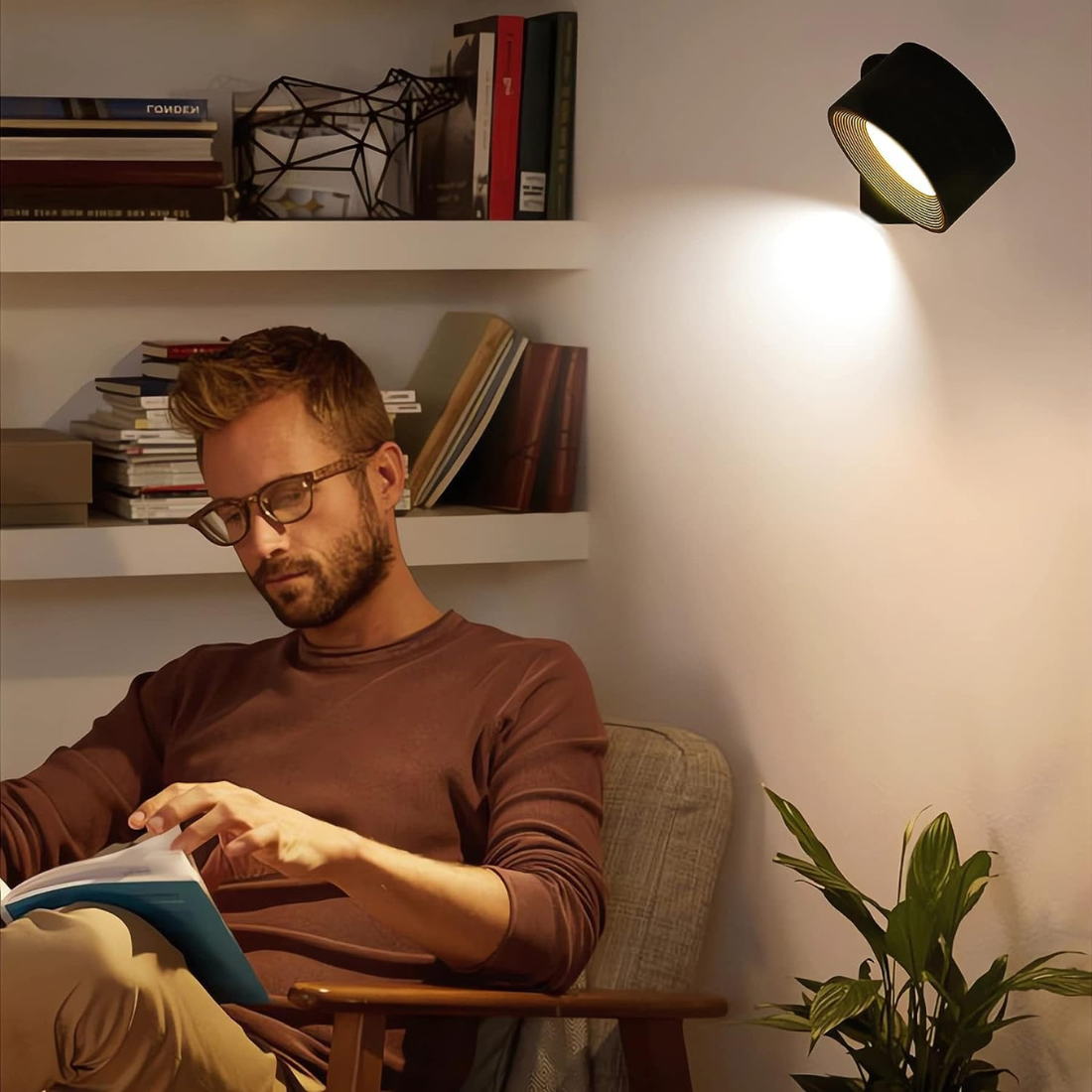 Lámpara de pared LED moderna inalámbrica y recargable