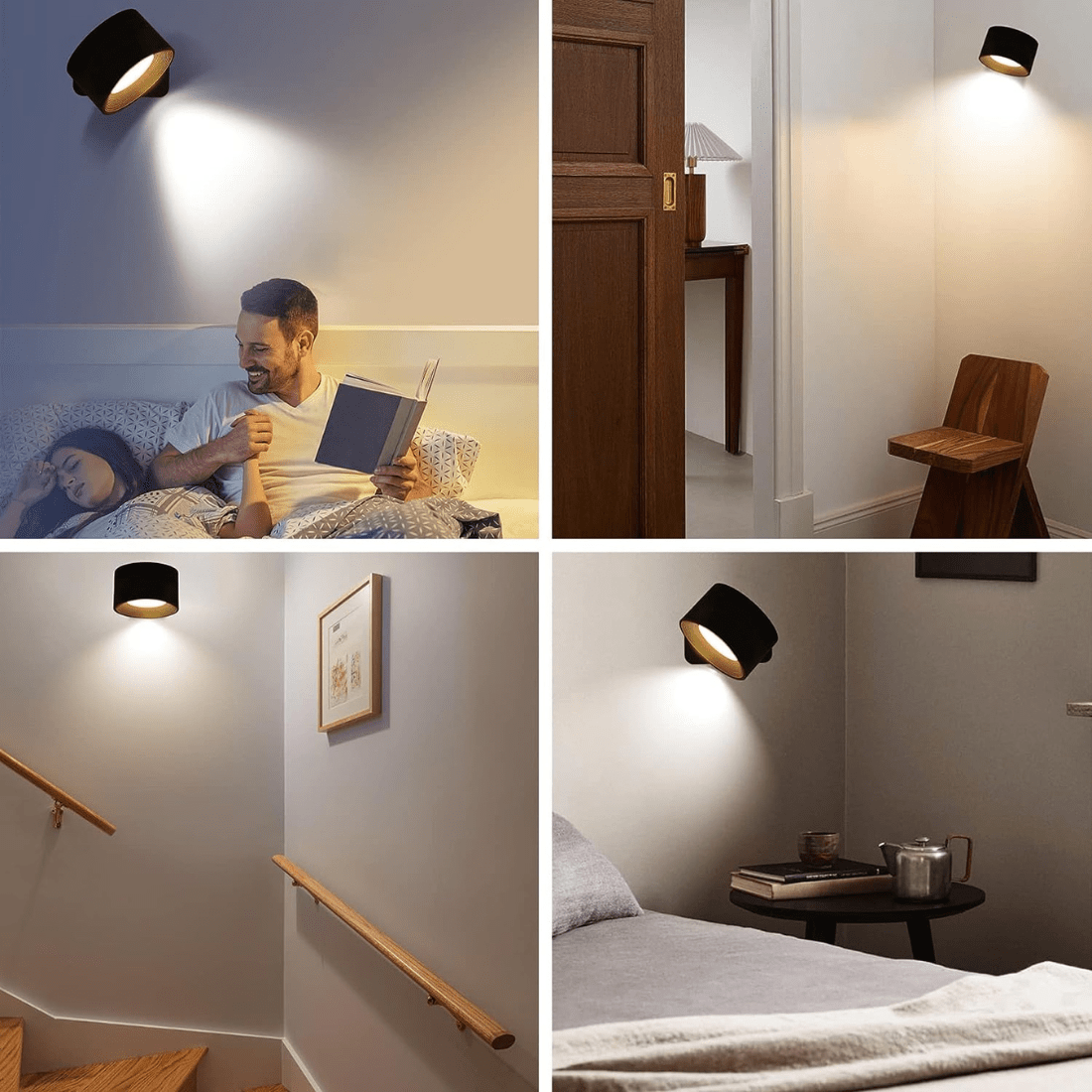 Lámpara de pared LED moderna inalámbrica y recargable