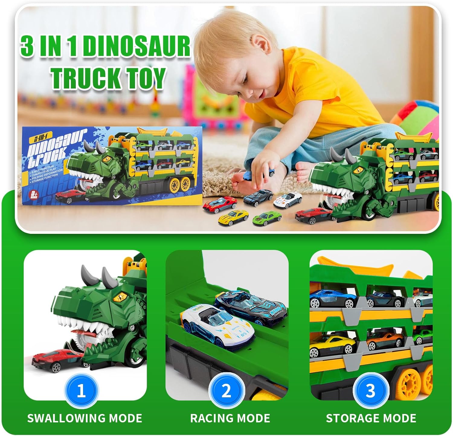 Dinosaur Car Carrier Truck Toy Cars