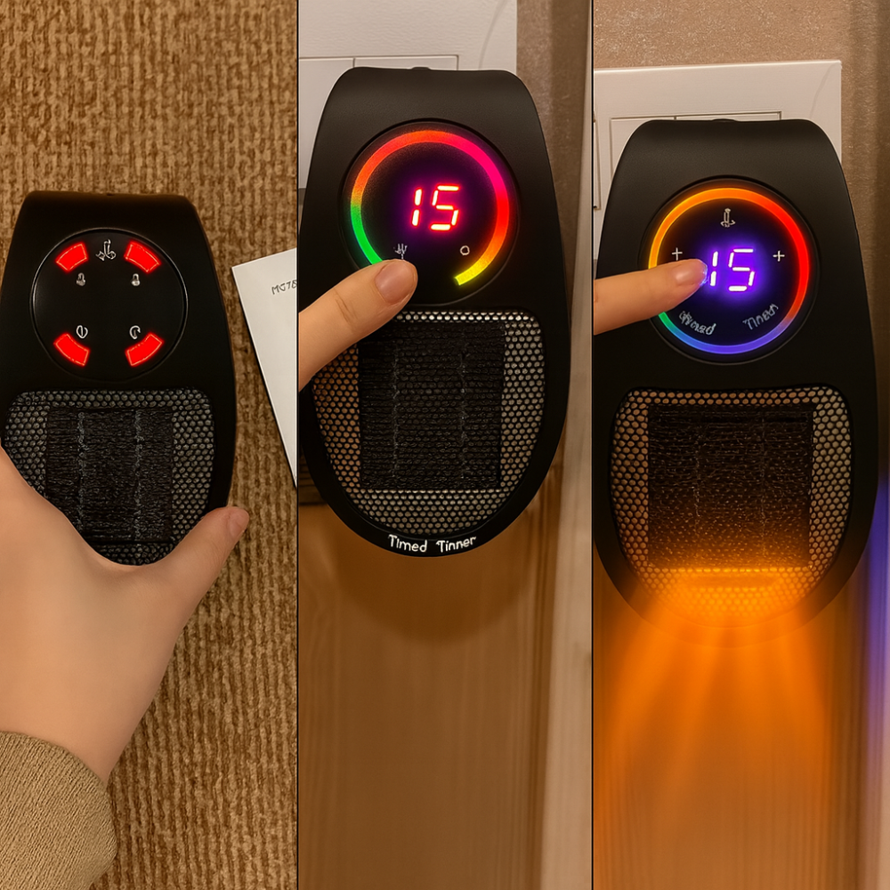 Electric Space Heater Portable Ceramic Room Heater Adjustable Temperature