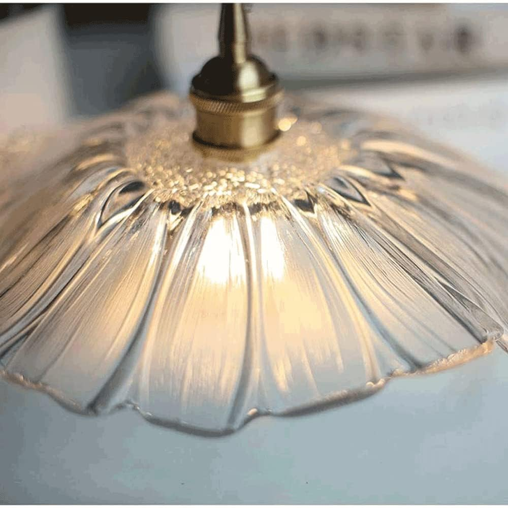 Vintage Floral Glass Pendant Light Fixture for Dining Room - Elegant Retro Design to Illuminate Your Space