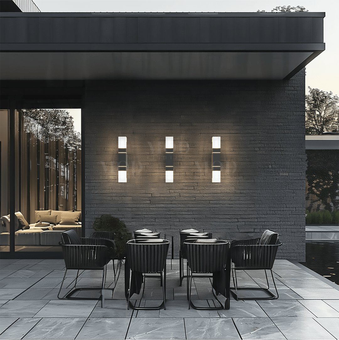 Applique murale extérieure moderne en aluminium noir