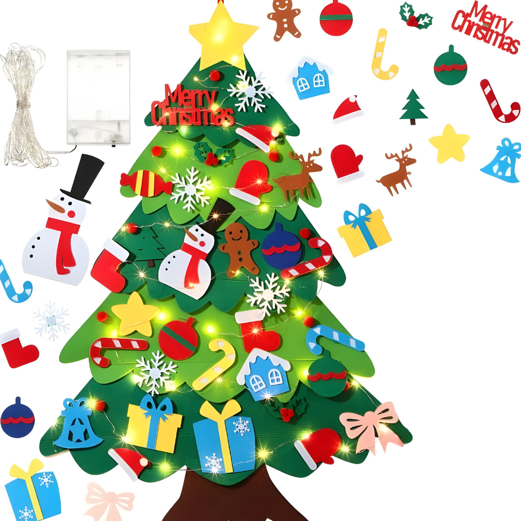 Felt Christmas Tree Toddlers Lights Ornaments