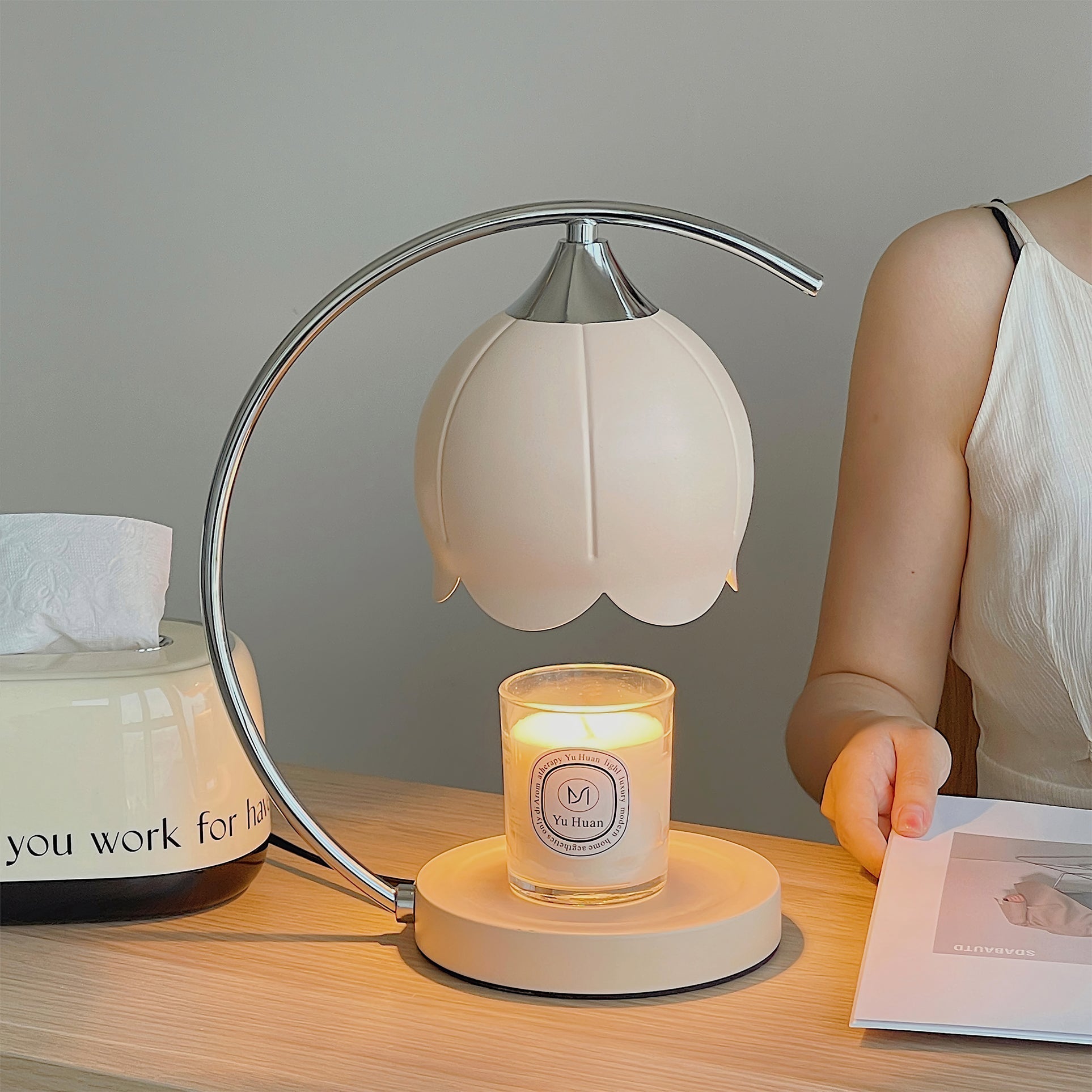 Table Lamp with Candle Wax Melt Warmer
