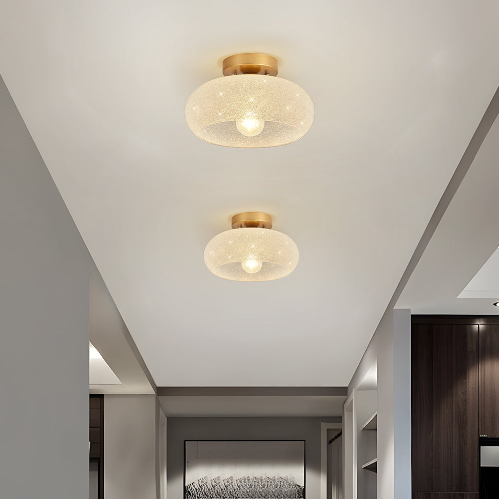 Lampada da soffitto in vetro moderna a plafone semi incassata