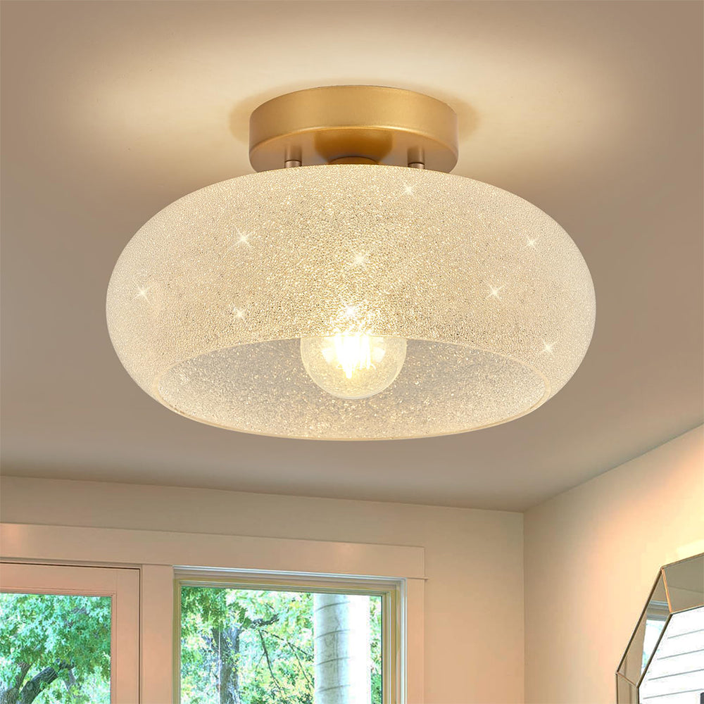 Lampada da soffitto in vetro moderna a plafone semi incassata