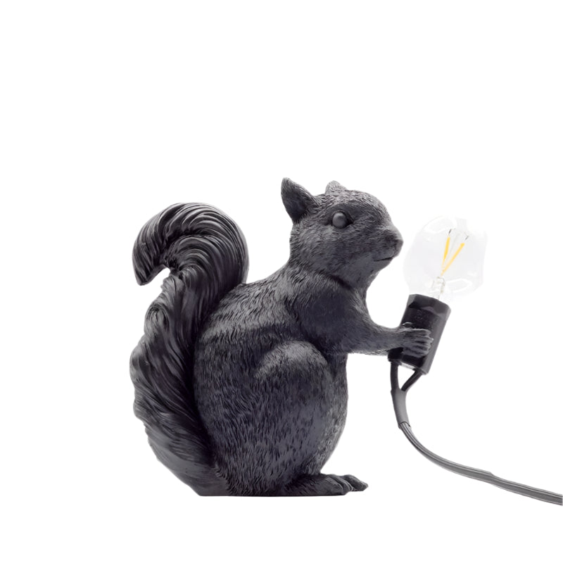 Lámpara de mesa ardilla resina LED luz animal