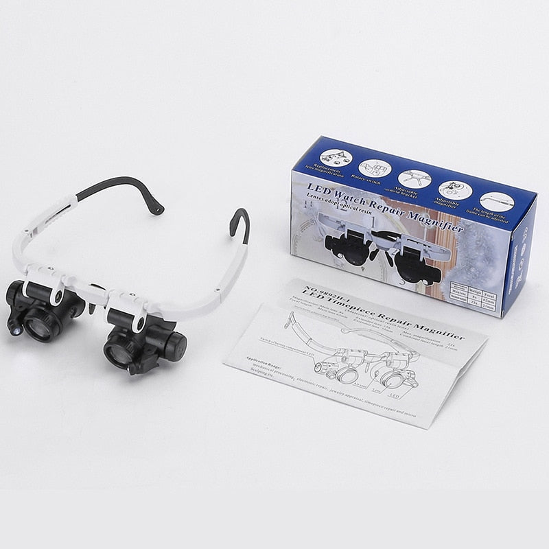 Magnifying Glass LED Headset Precision Tool