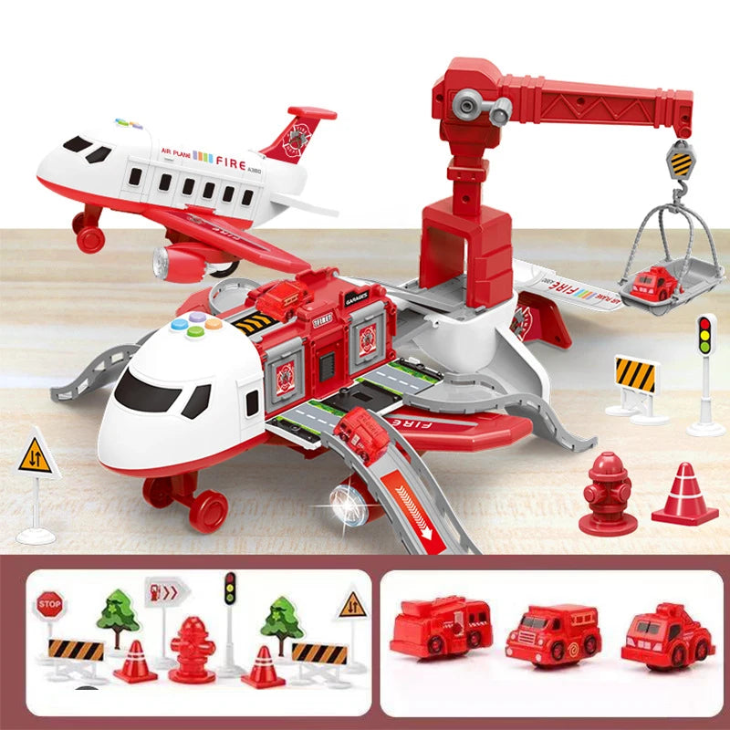 Set de juguetes de vehículos para niños en el aeropuerto