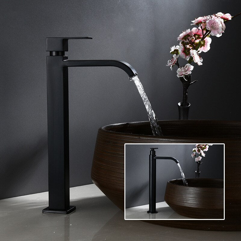 Robinet de lavabo mitigeur à levier unique noir mat