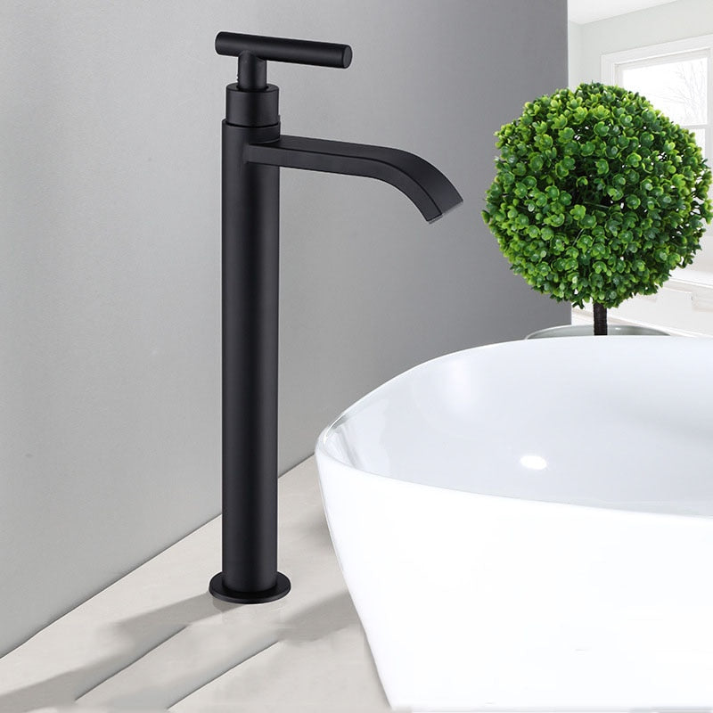 Robinet de lavabo mitigeur à levier unique noir mat