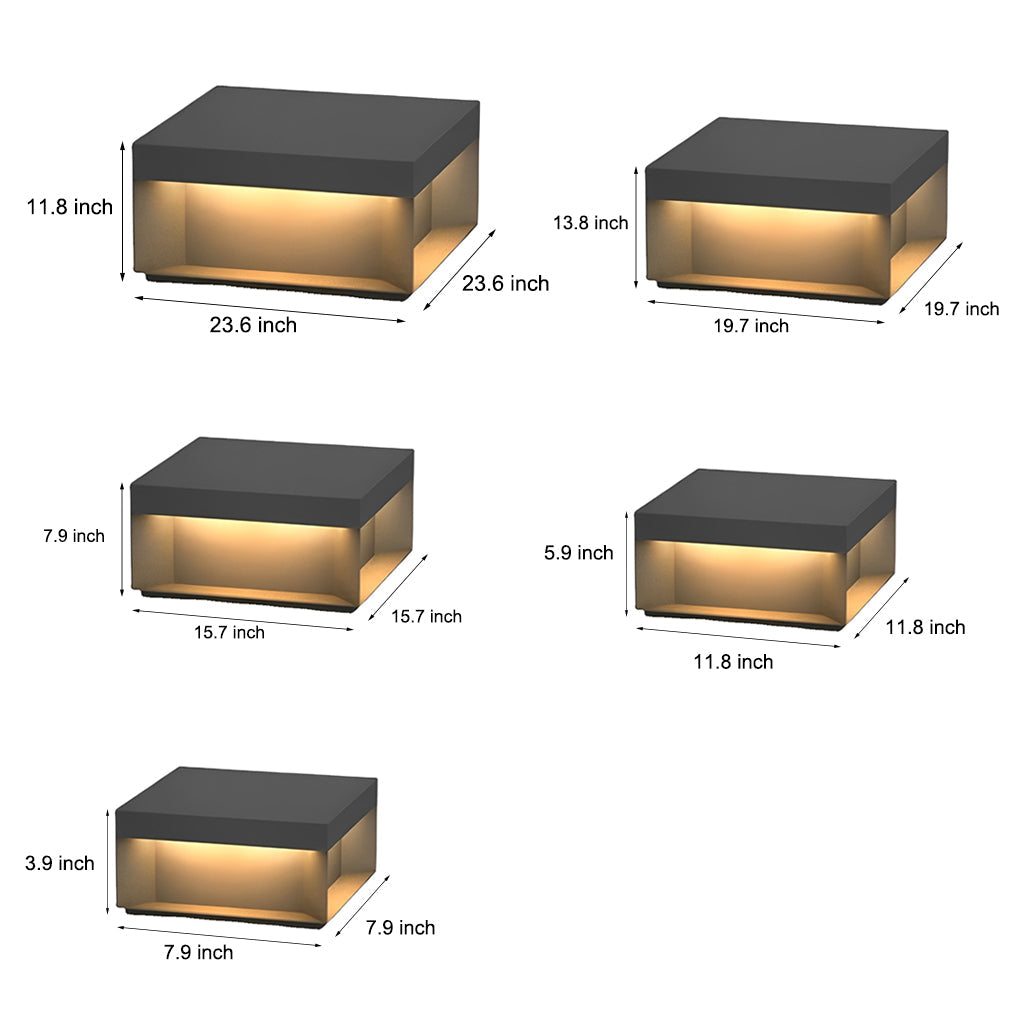 Farola LED para exterior moderna de metal negro