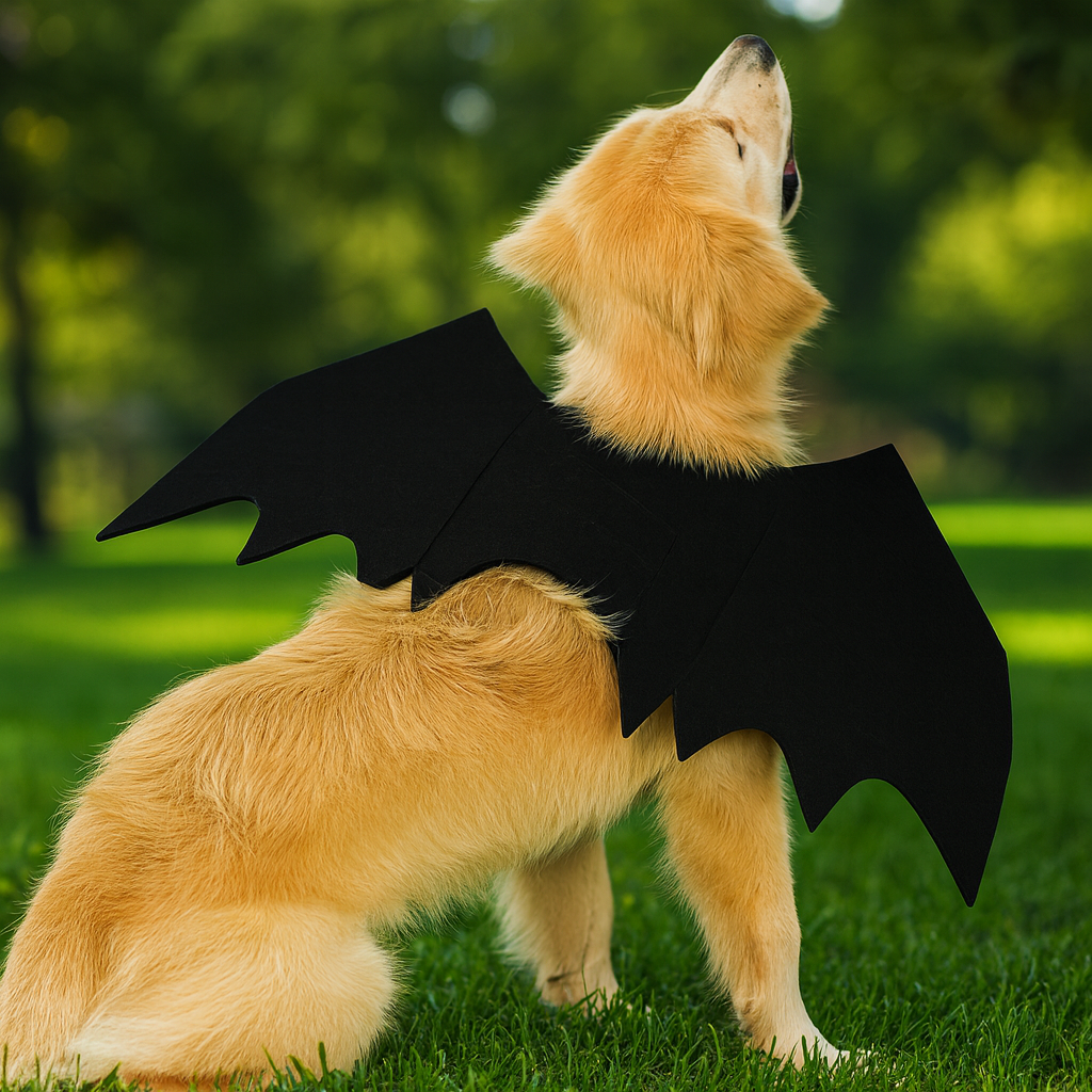 Disfraz de Halloween para perro con alas de murciélago