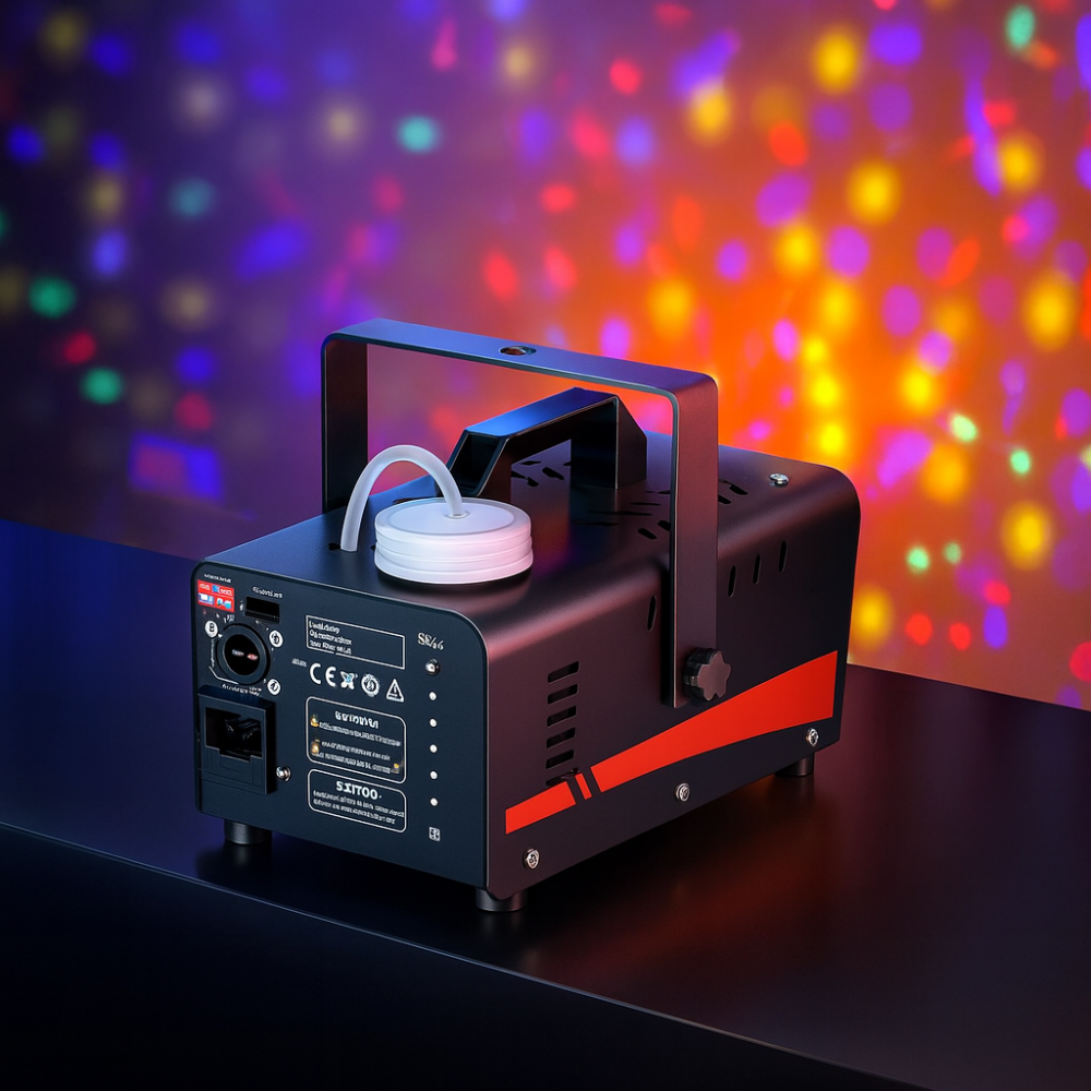 Machine à brouillard Halloween 1200W Métal RGB Boule disco Télécommande 6000 CFM