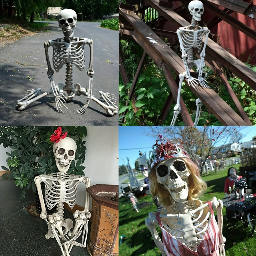 Decoración de esqueleto posable de tamaño real para Halloween