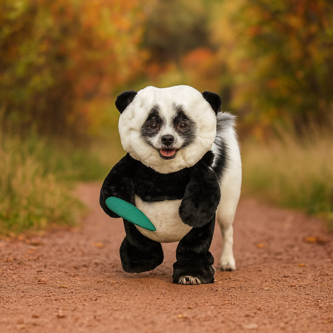 Disfraz de perro panda para Halloween