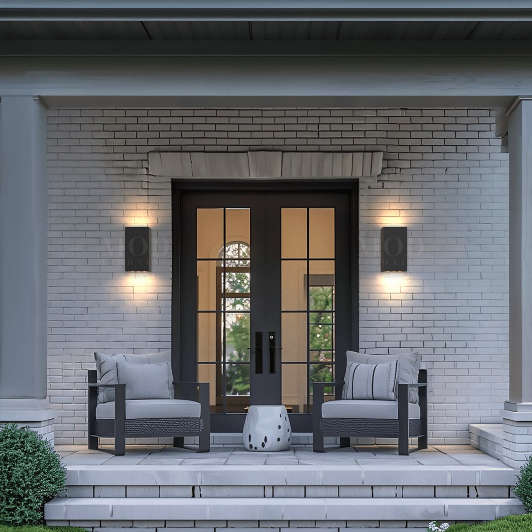 Wandlampe Schwarz Modern Außen Edelstahl