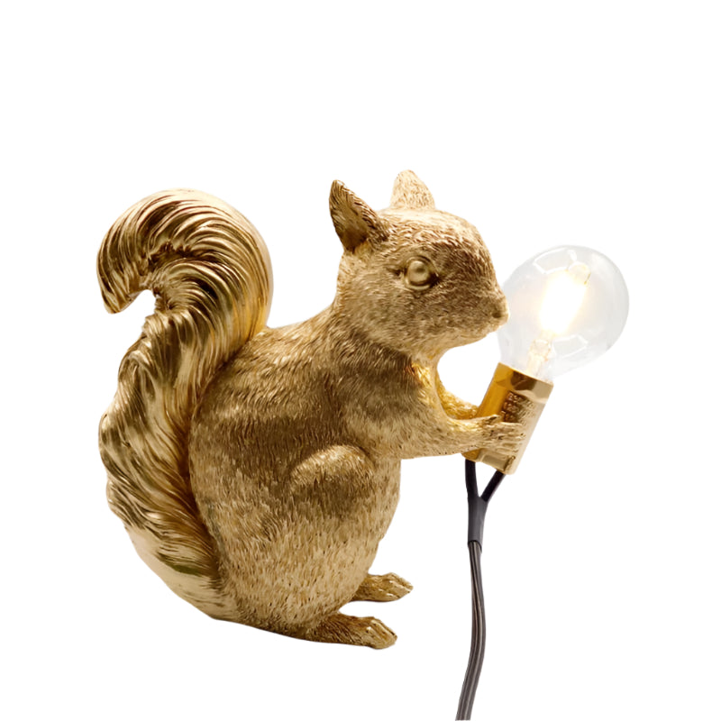 Lámpara de mesa ardilla resina LED luz animal