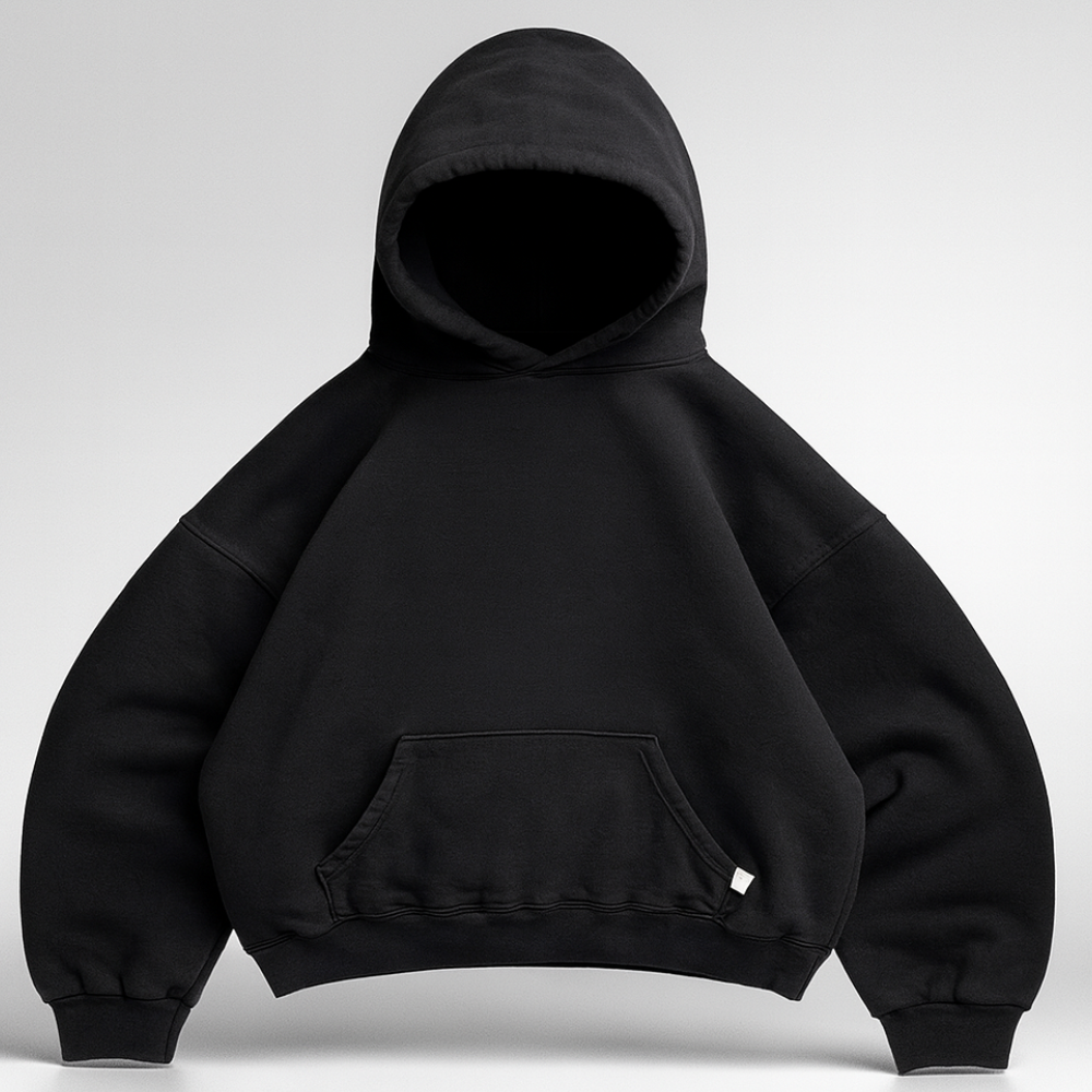 Hoodie Unisex Boxy Fit Cotton Fleece Urban Style Pullover