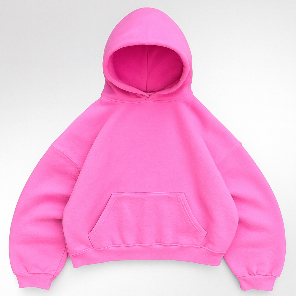 Hoodie Unisex Boxy Fit Cotton Fleece Urban Style Pullover