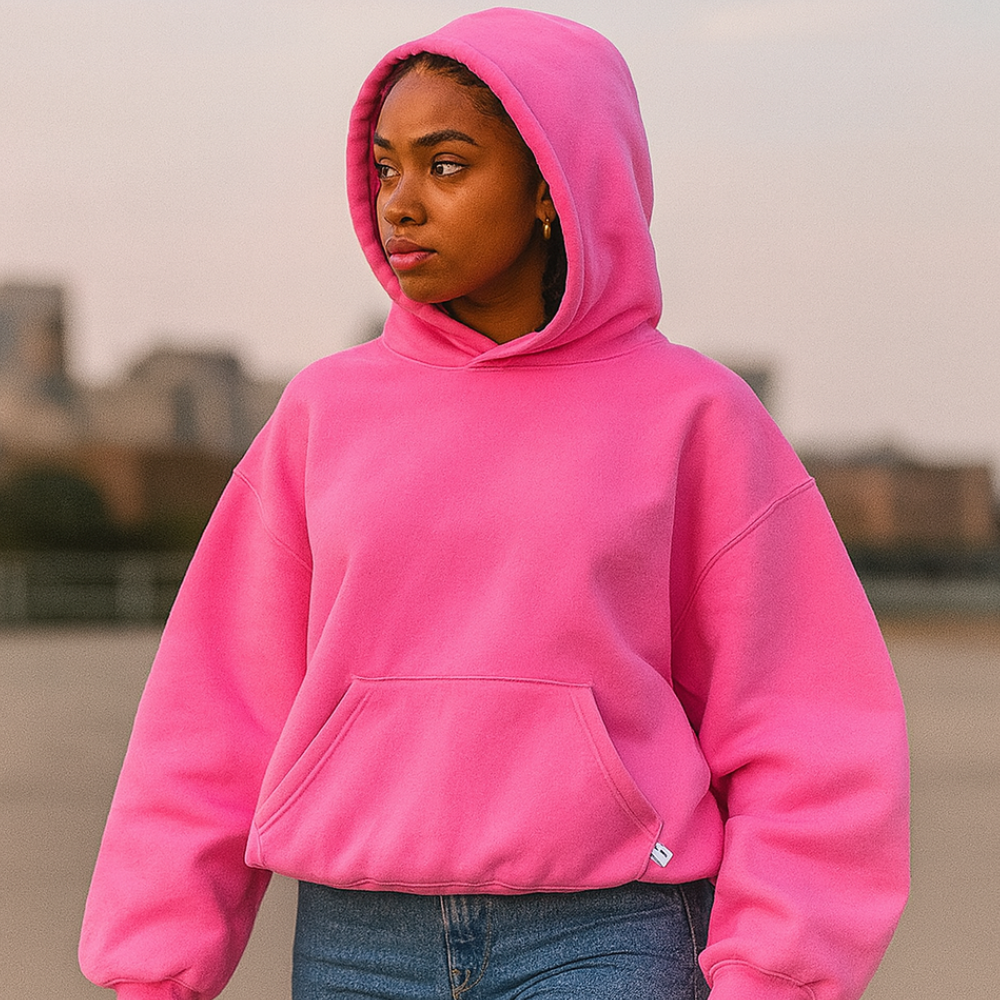 Hoodie Unisex Boxy Fit Cotton Fleece Urban Style Pullover
