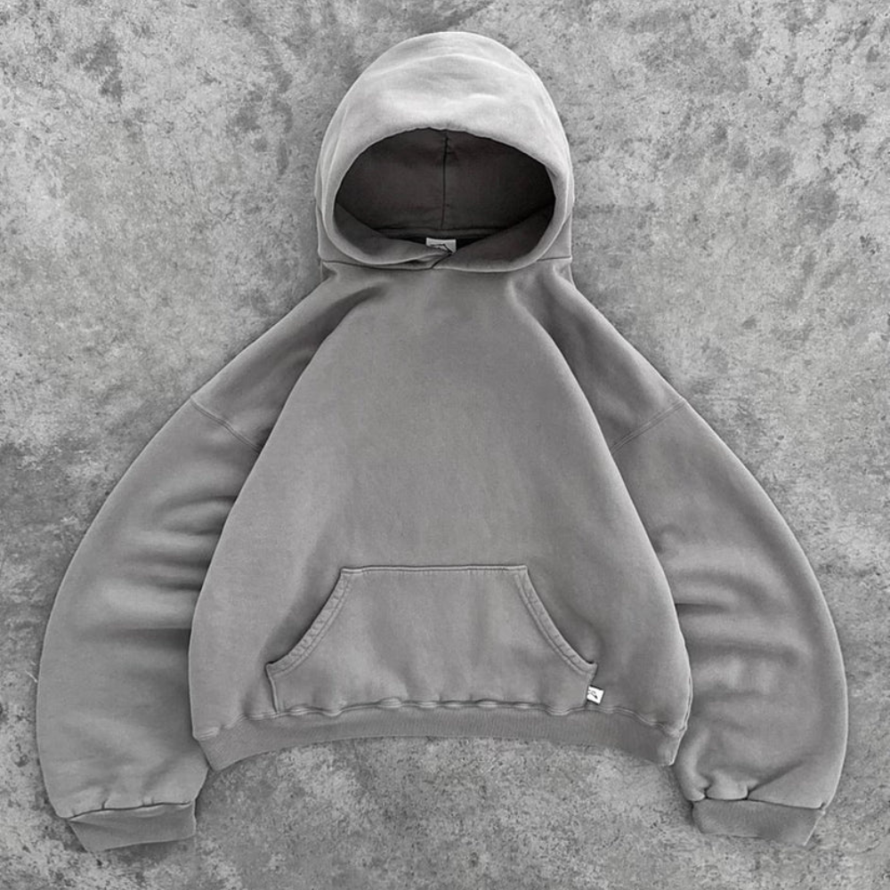 Hoodie Unisex Boxy Fit Cotton Fleece Urban Style Pullover