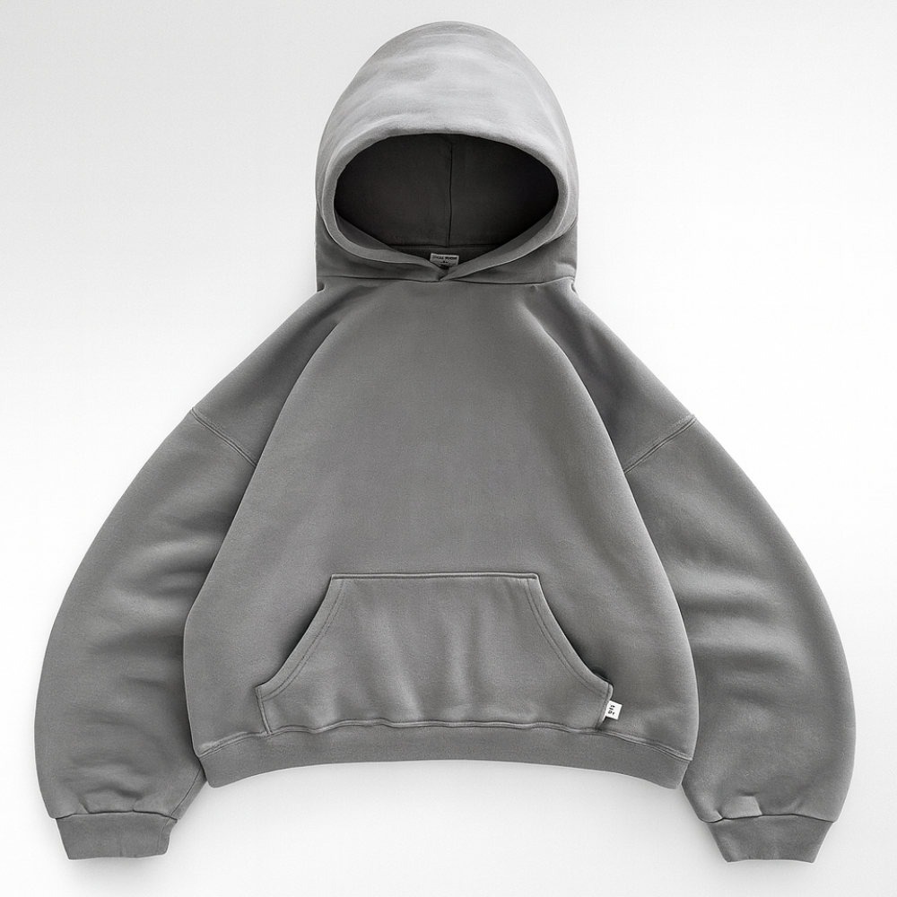 Hoodie Unisex Boxy Fit Cotton Fleece Urban Style Pullover