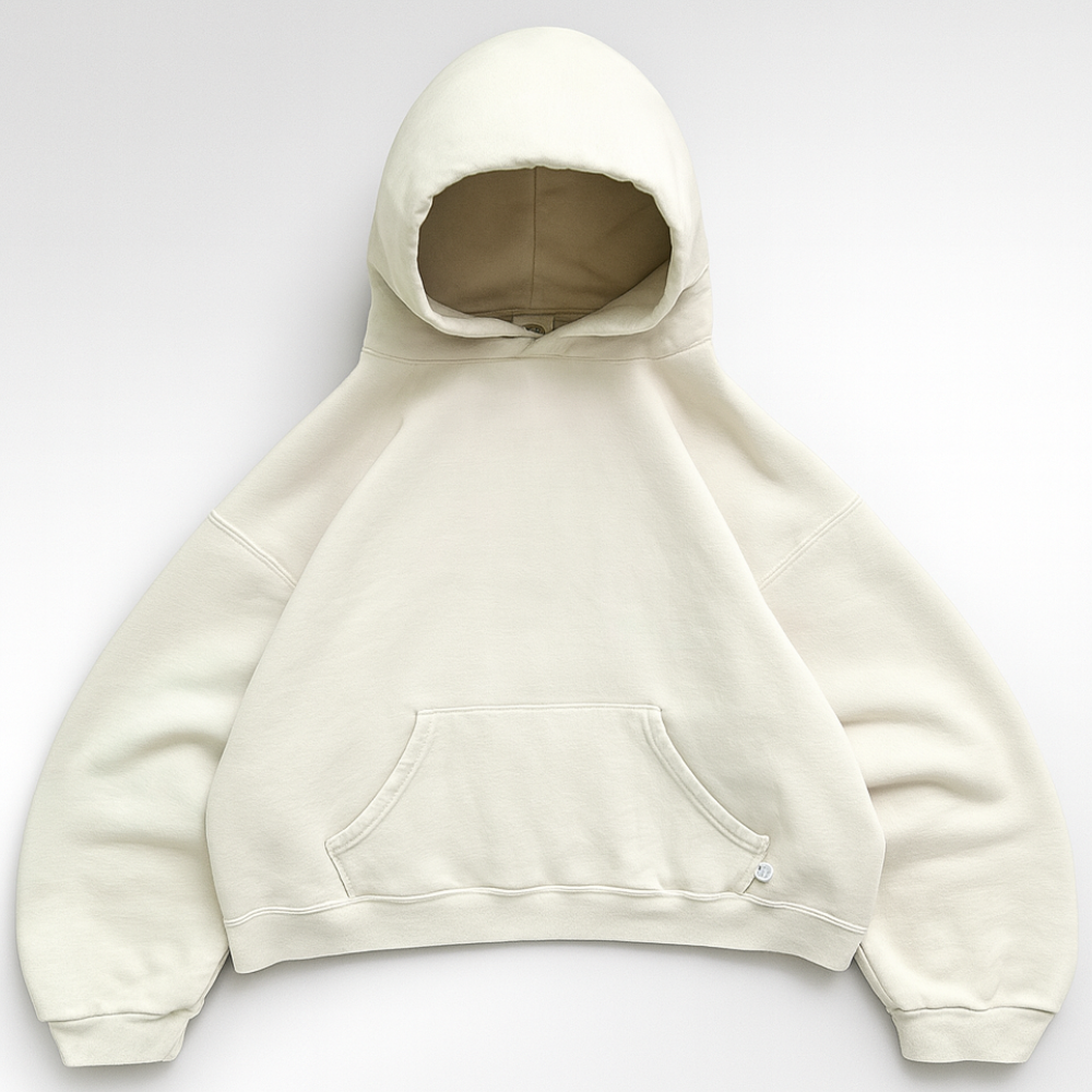 Hoodie Unisex Boxy Fit Cotton Fleece Urban Style Pullover